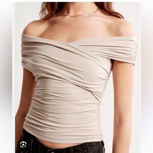 Abercrombie & Fitch Modal Blend Off-the-Shoulder Wrap Top